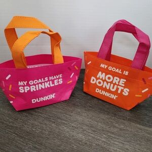 Dunkin' Pink and Orange Tote Bags Rare Limited Edition New